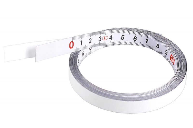 Selvklæbende målebånd 1 m × 12,5 mm – præcis mm-skala
