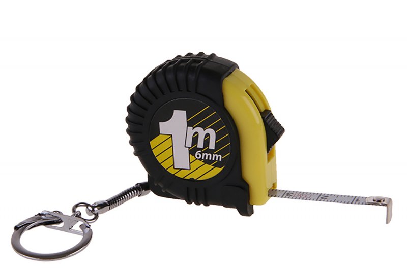 Målebånd 1 m med nøglering – mini lommemålebånd