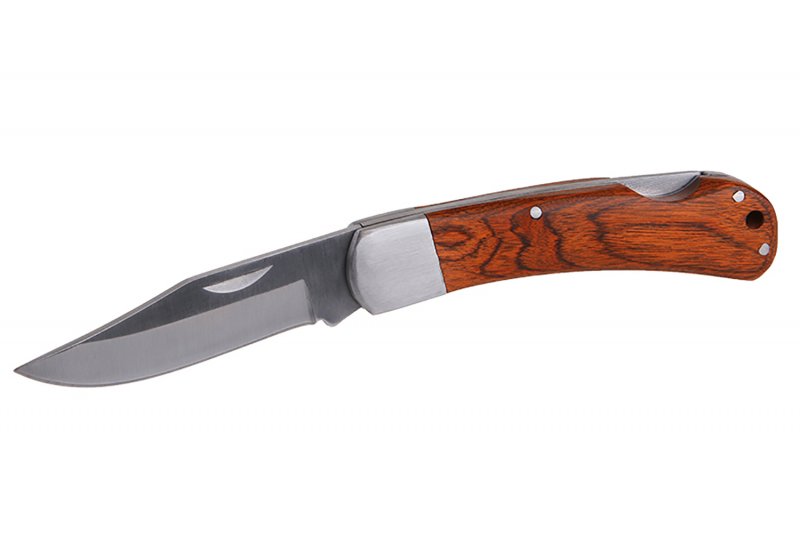 Låsekniv – foldekniv med træhåndtag (100 mm lukket)