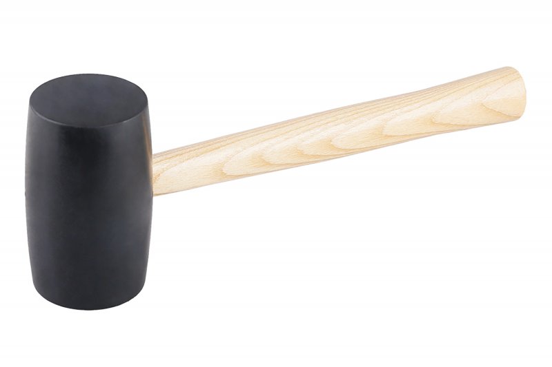 Gummihammer 65 mm, 34 cm træ