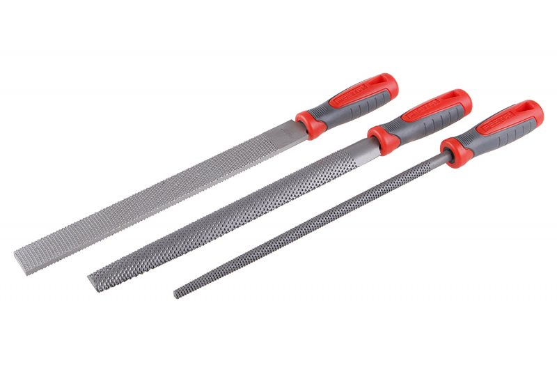 Træraspesæt 250 mm – 3 stk. raspe med håndtag