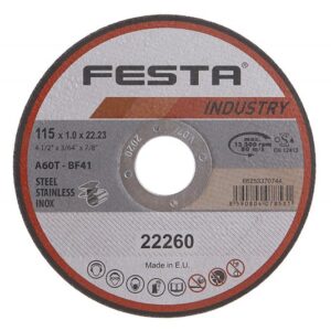 Skæreskive til metal 115 × 1,0 × 22,2 mm – INOX