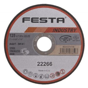 Skæreskive til metal 125 × 1,0 × 22,2 mm – rustfri stål (INOX)