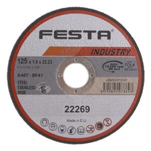Skæreskive til metal 125 × 1,6 × 22,2 mm – INOX