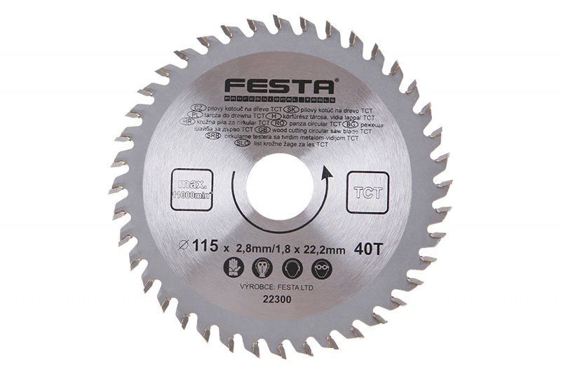 Rundsavklinge TCT 115 mm – 40 tænder