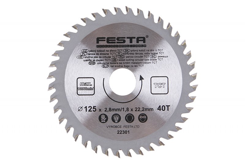 Rundsavklinge TCT 125 mm – 40 tænder