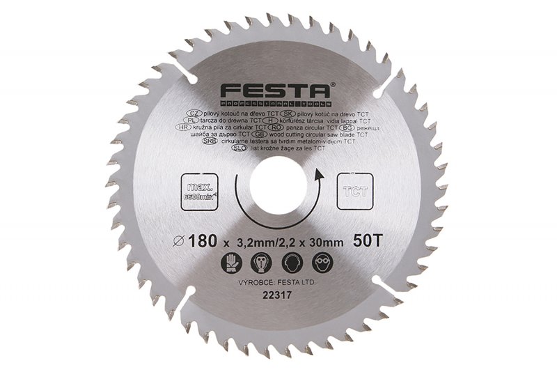 Rundsavklinge TCT 180 mm – 50 tænder