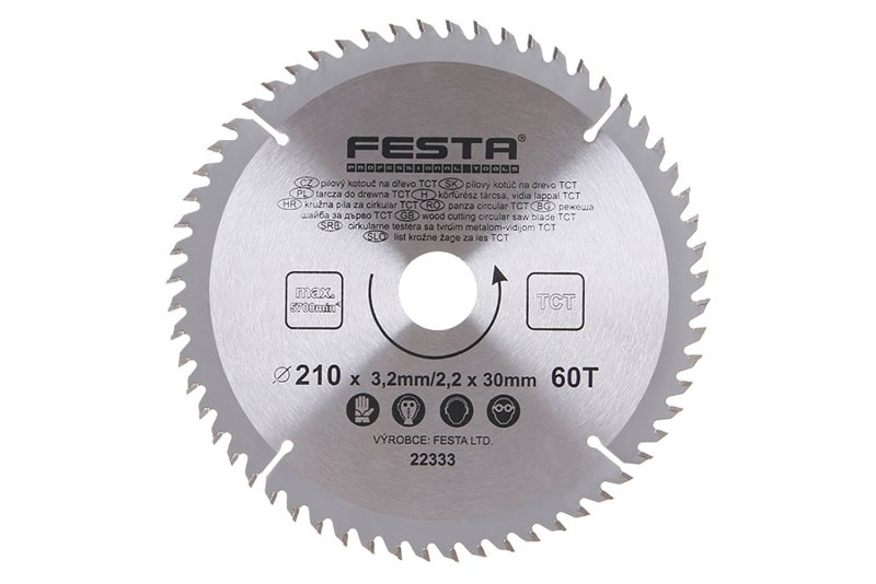Rundsavklinge TCT 210 mm – 60 tænder