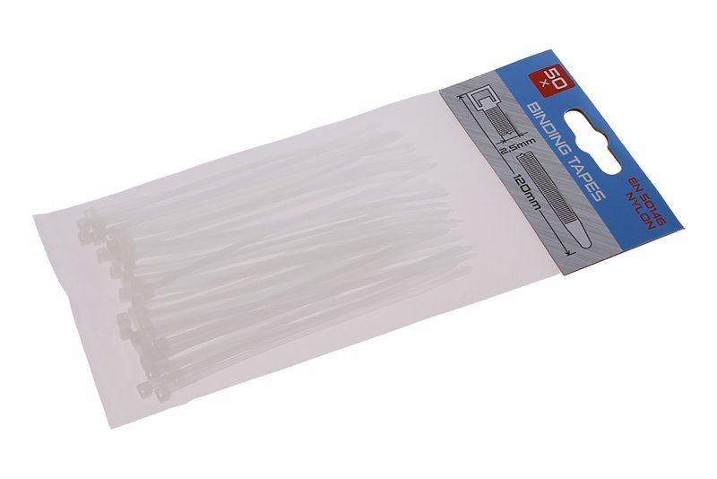 Kabelbindere 120x2,5mm 50 stk Hvid