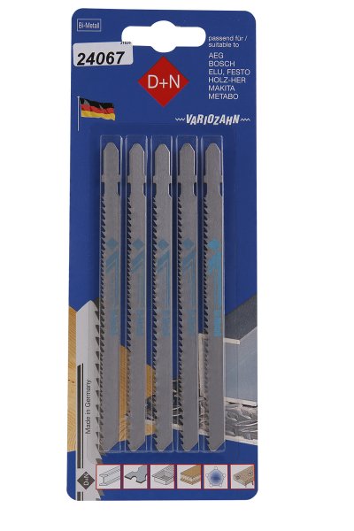 Stiksav 5 stk 120 mm/1,3 mm, BIM, 1,8-2,4 mm