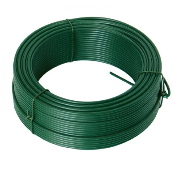 PVC-belagt ståltråd 2,6 mm – grøn bindetråd 52 m
