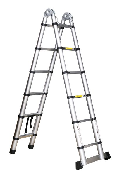 Teleskopstige 3,8 m – foldbar aluminiumstige, 150 kg