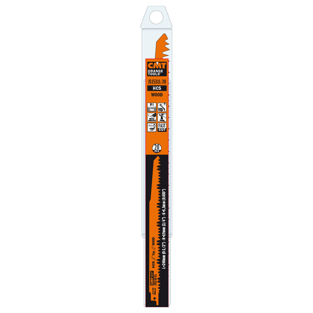 CMT Bajonetsavklinge JS1531L – WOOD, 240 mm (5 TPI, grov) - Billede 2